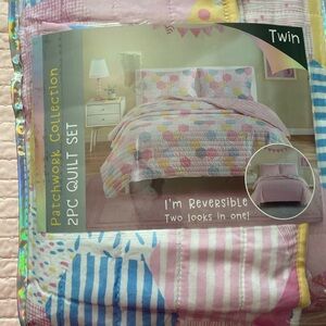 Twin Quilt Set - Pink and Blue